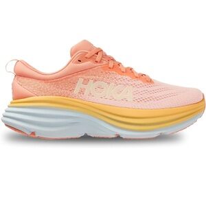 WOMENS HOKA BONDI 8 Pink Shell Coral Peach Parfait SIZE 6.5 Med/B